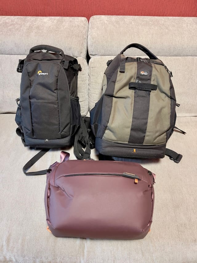 Foto von drei unterschiedlich großen Fototaschen