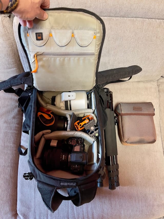 Foto von gepackter Fototasche